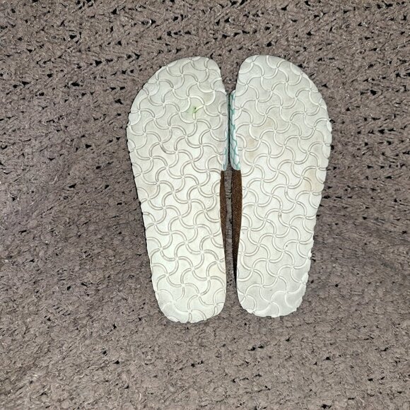 BIRKENSTOCK PAPILLIO-Aqua/White Honeycomb Birko Flor-Sz 6-Excellent - Picture 7 of 7